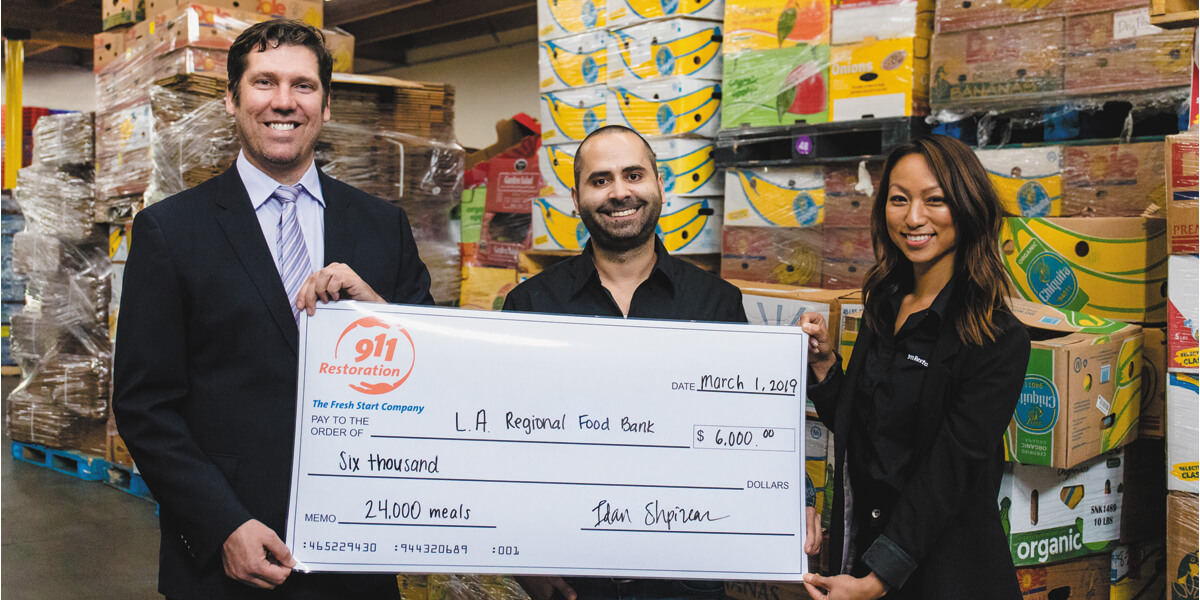 Be The Fresh Start Foundation donates money to the LA Regional Food Bank