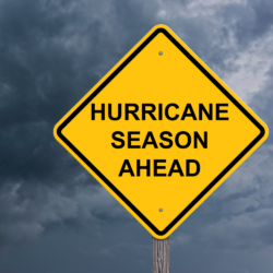 yellow warning sign of hurricane season ahead