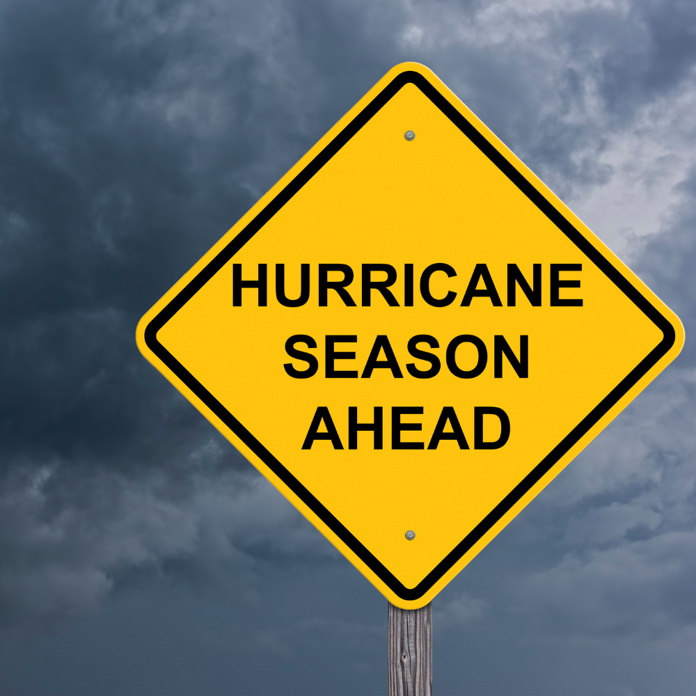 yellow warning sign of hurricane season ahead